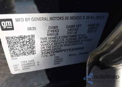 2026 Chevrolet Equinox Ev Lt 2, Fwd z USA, uszkodzony, nr VIN 3GN7DNRP0TS105058